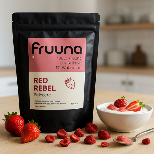 Rote Rebellen: gefriergetrocknete Schweizer Erdbeeren, 60g