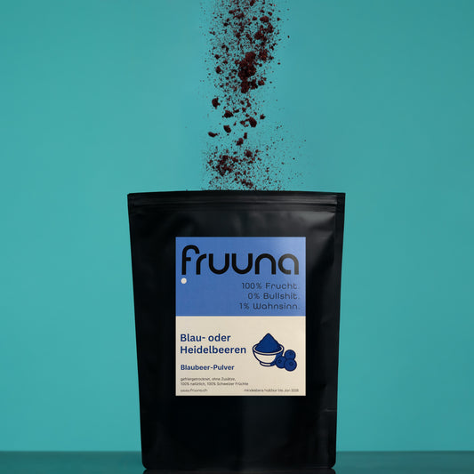 Blaue Power: gefriergetrocknete Schweizer Blau- oder Heidelbeeren als Pulver, 180g