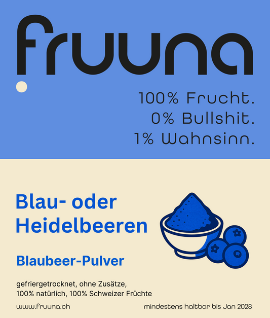 Blaue-Power - gefriergetrocknete Schweizer Blau- oder Heidelbeeren - in Pulverform, 180g