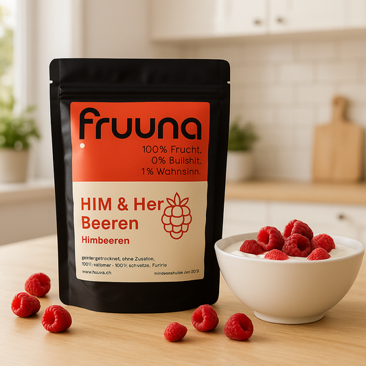 Him- & Her-Beeren: gefriergetrocknete Schweizer Himbeeren, 60g