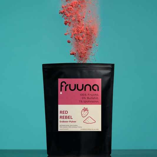 Rote Rebellen: gefriergetrocknete Schweizer Erdbeeren als Pulver, 200g