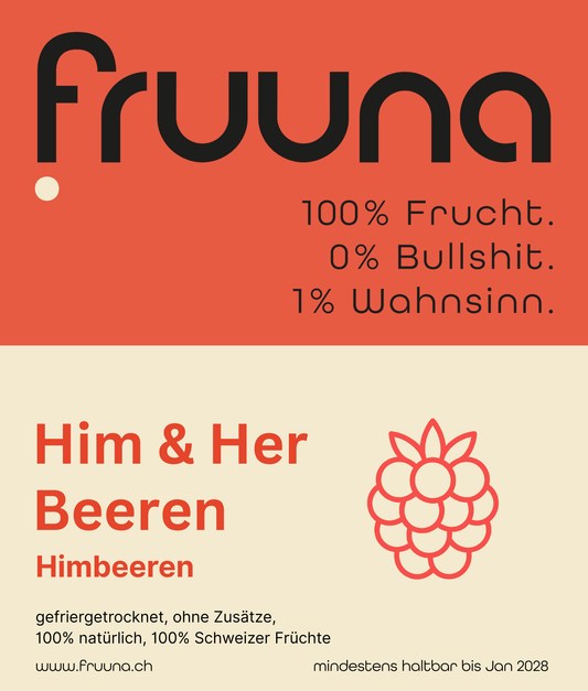 Die Him- & Her-Beeren - gefriergetrocknete, Schweizer-Himbeeren, 60g