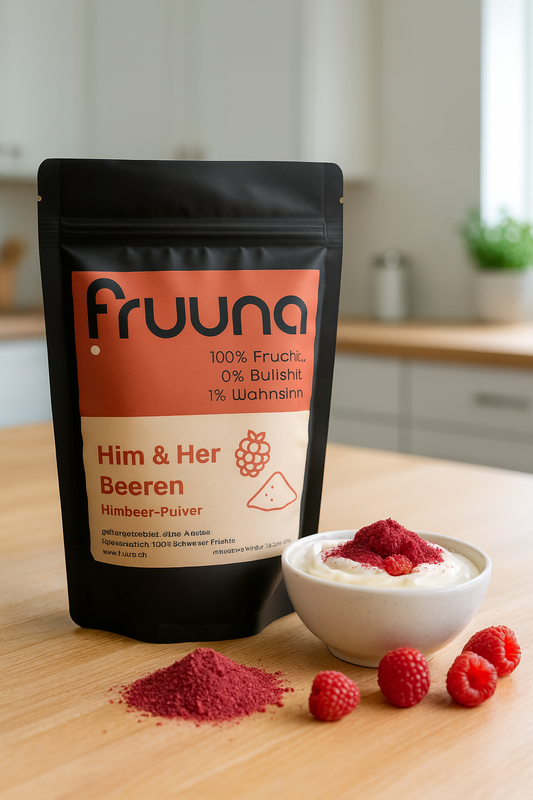 Him- & Her-Beeren: gefriergetrocknete Schweizer Himbeeren als Pulver, 190g